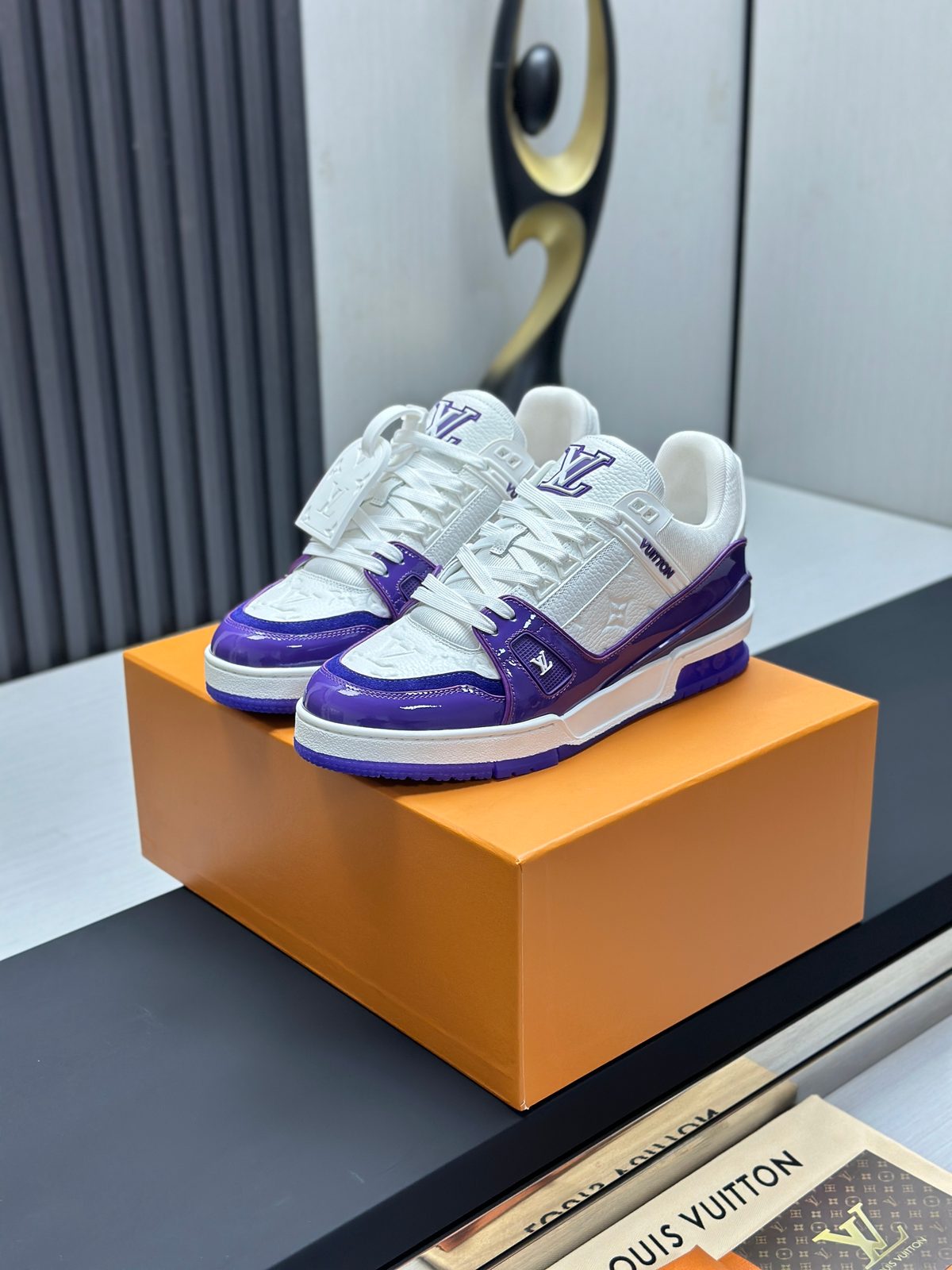 Louis Vuitton LV Trainer Purple White Sneakers