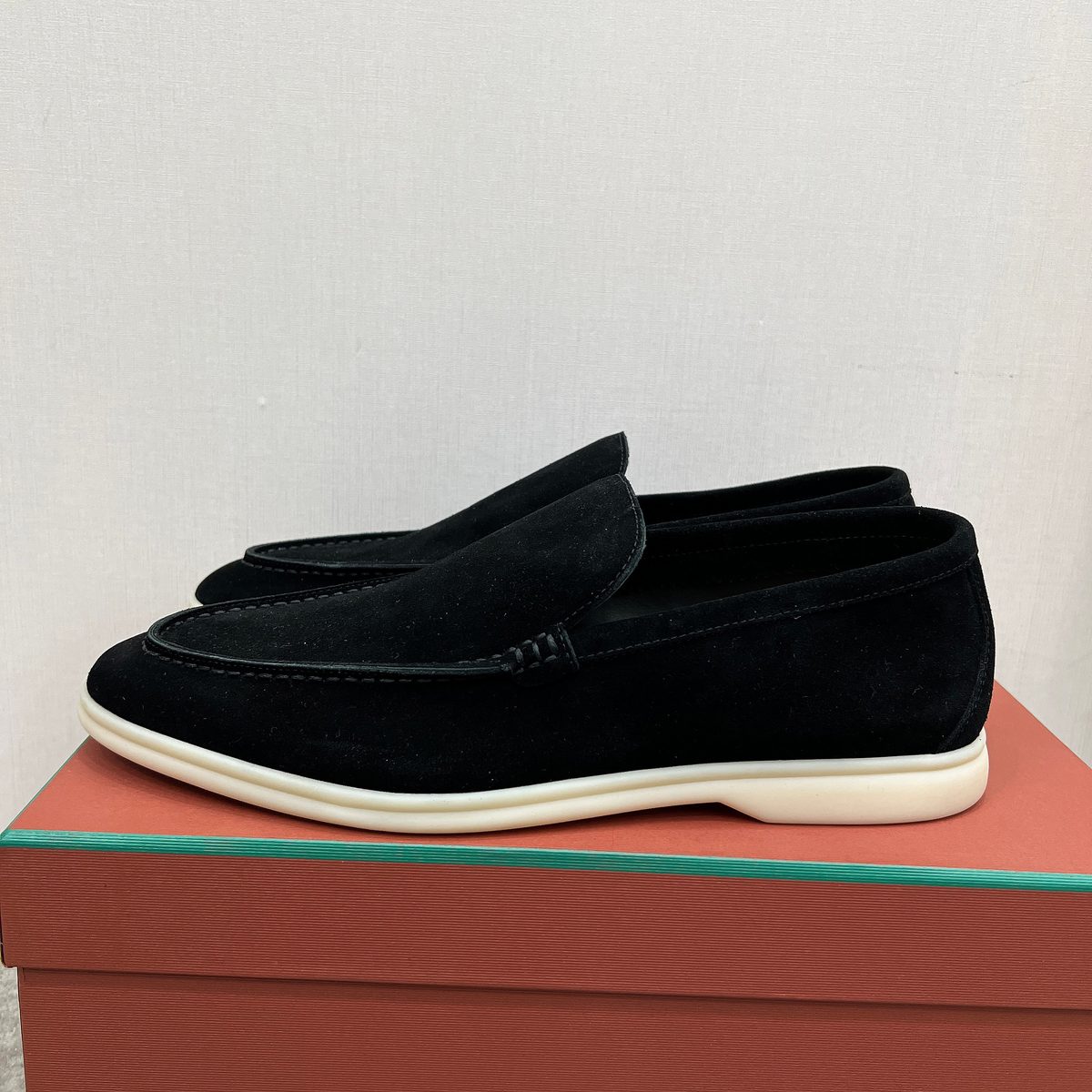 Loro Piana Suede Loafer with Cream Sole