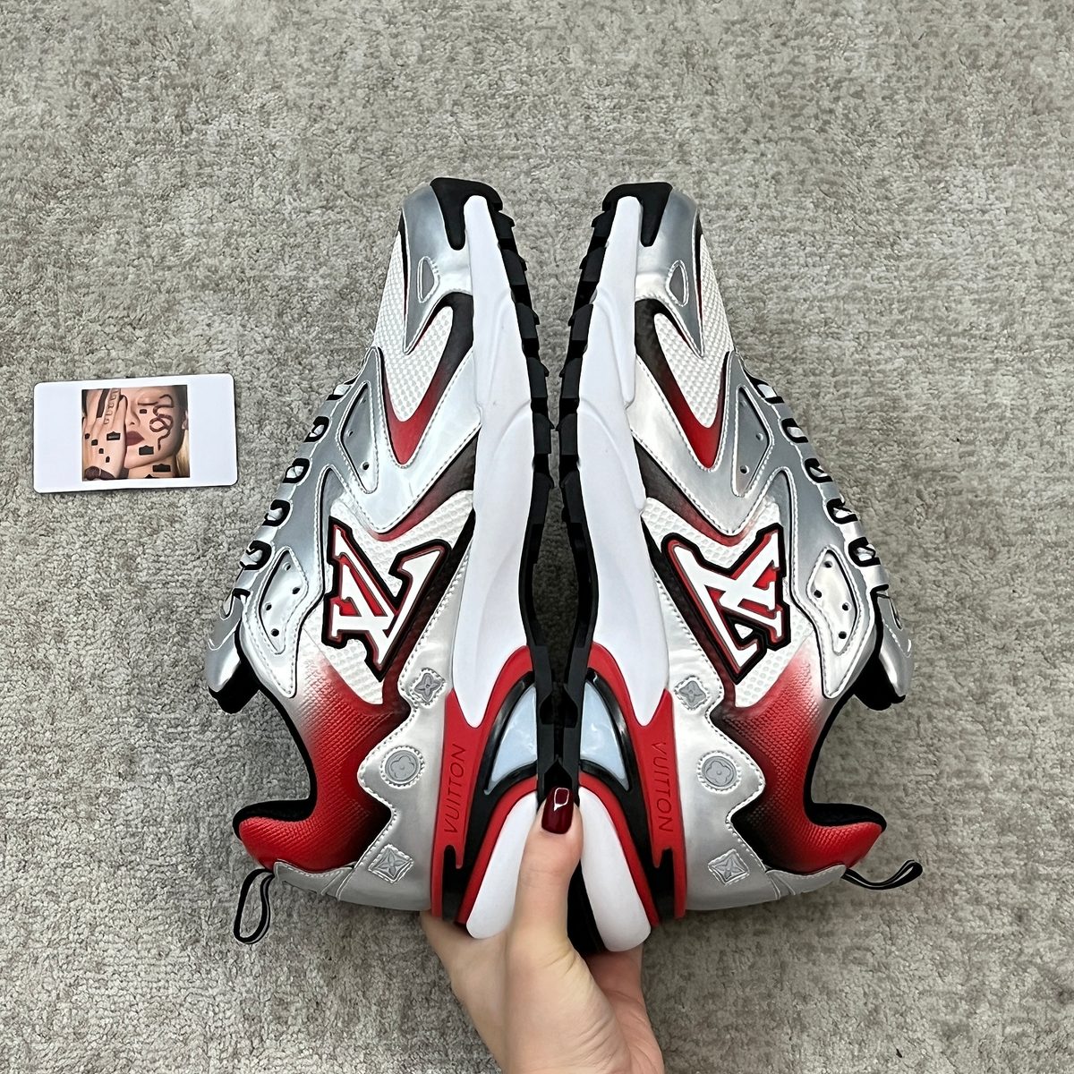 Evolution Chunky Sneakers Red White Black