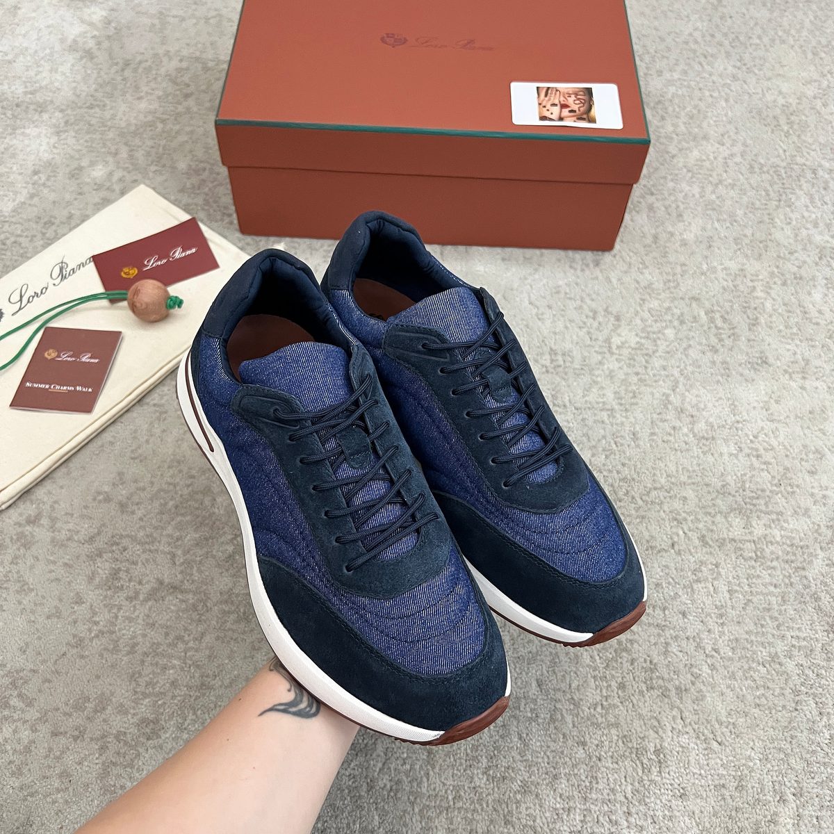Loro Piana Mixed Textile Runner Sneakers