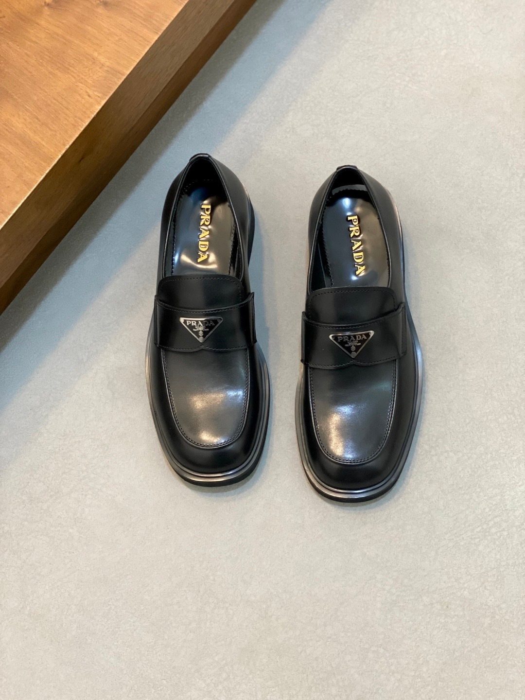 Prada Brushed Leather Platform Loafer