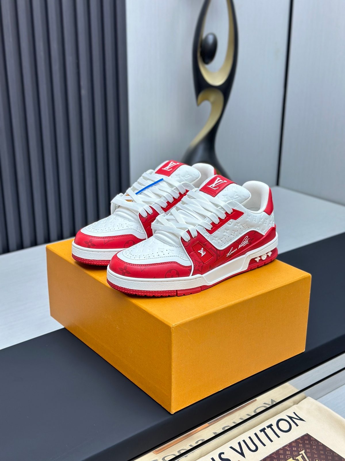 Louis Vuitton LV Trainer Red White Sneakers