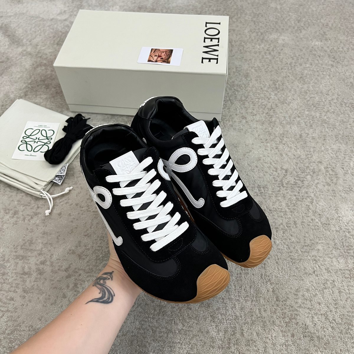 Loewe Leather Suede Runner Sneakers