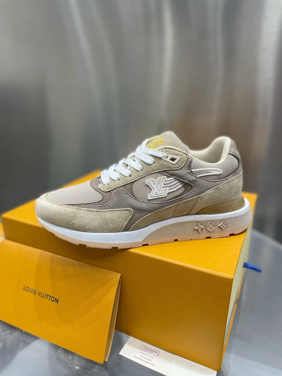 Louis Vuitton LV Beige Suede Sneakers