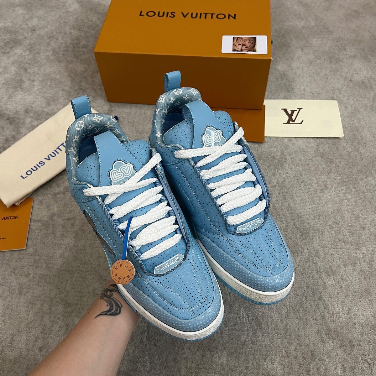 Louis Vuitton Leather High-Top Sneakers Blue
