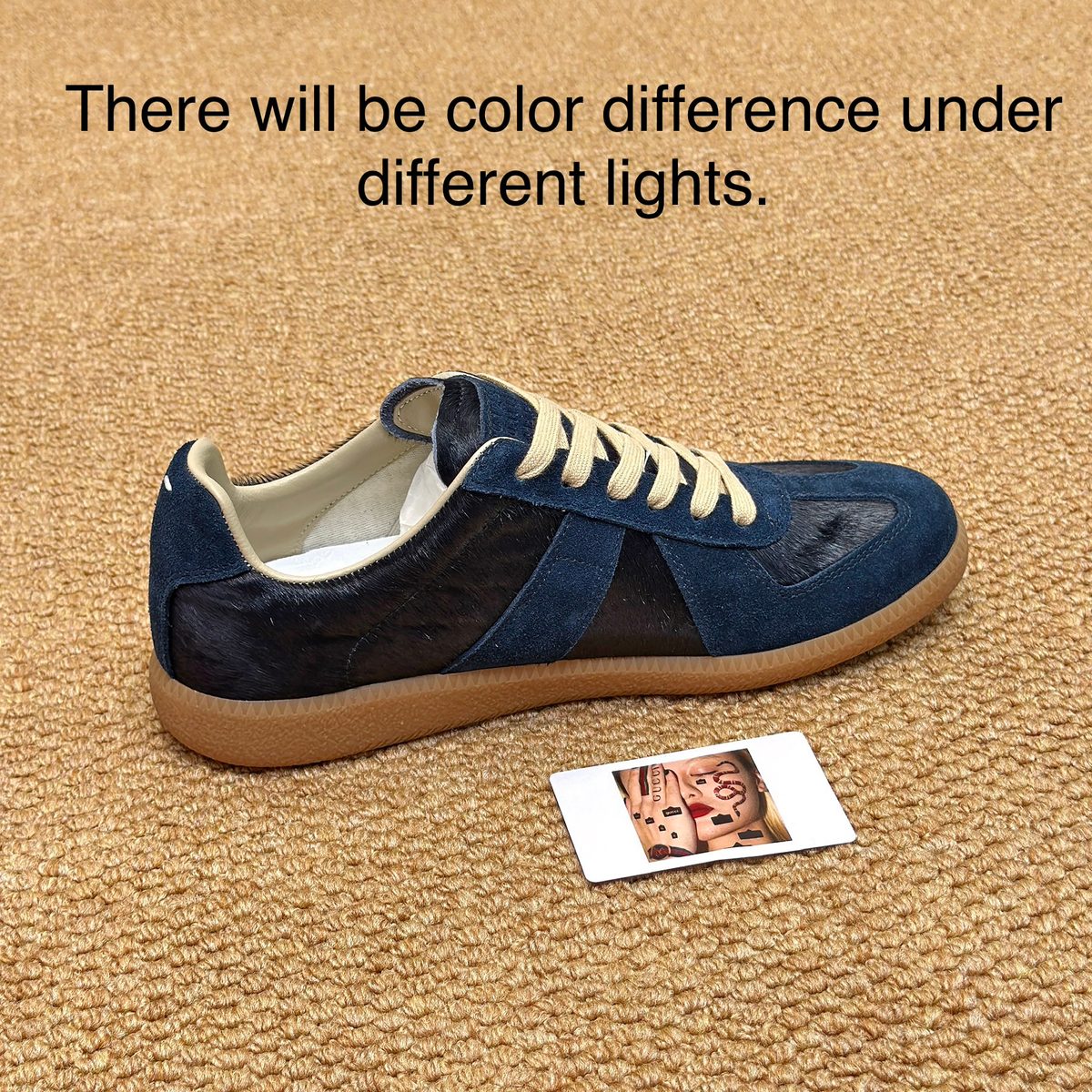 Unknown Brand Sneaker with Horse Hair Suede (Similar to Maison Margiela Replica or Samba-style silhouette)