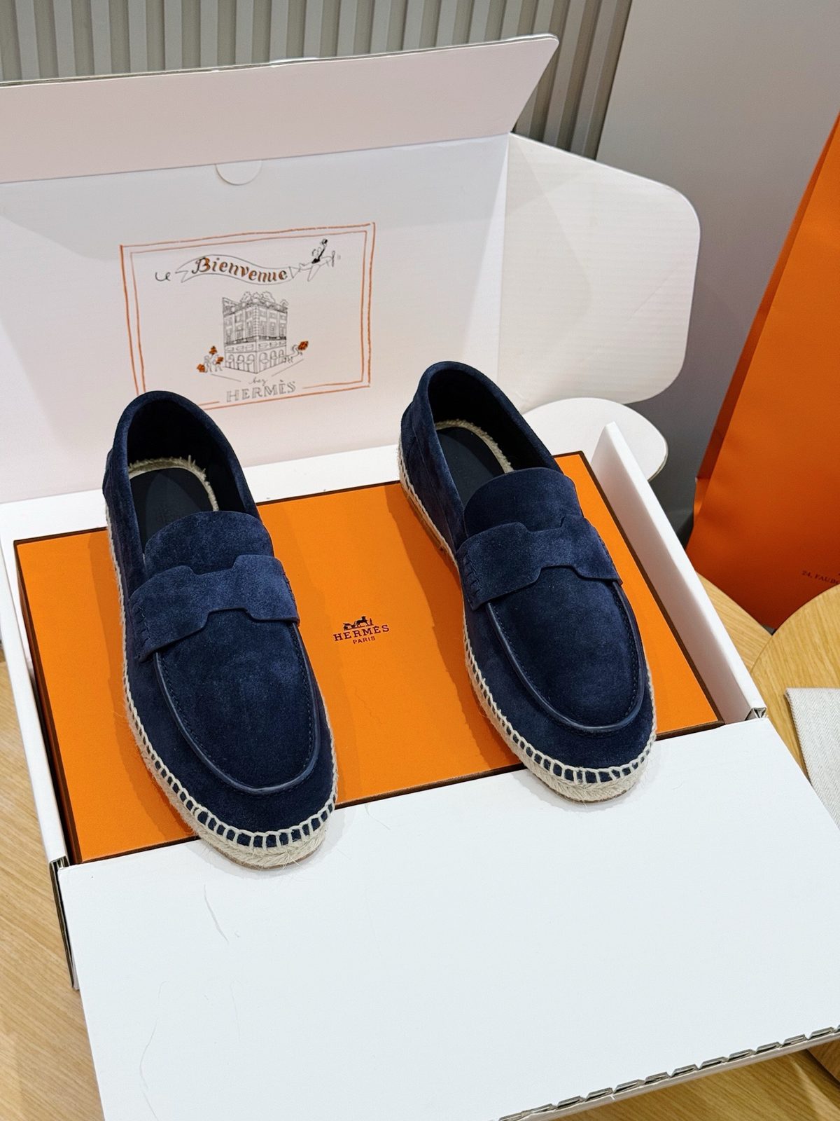 Hermès Loro Piana Cashmere Loafer Navy Blue