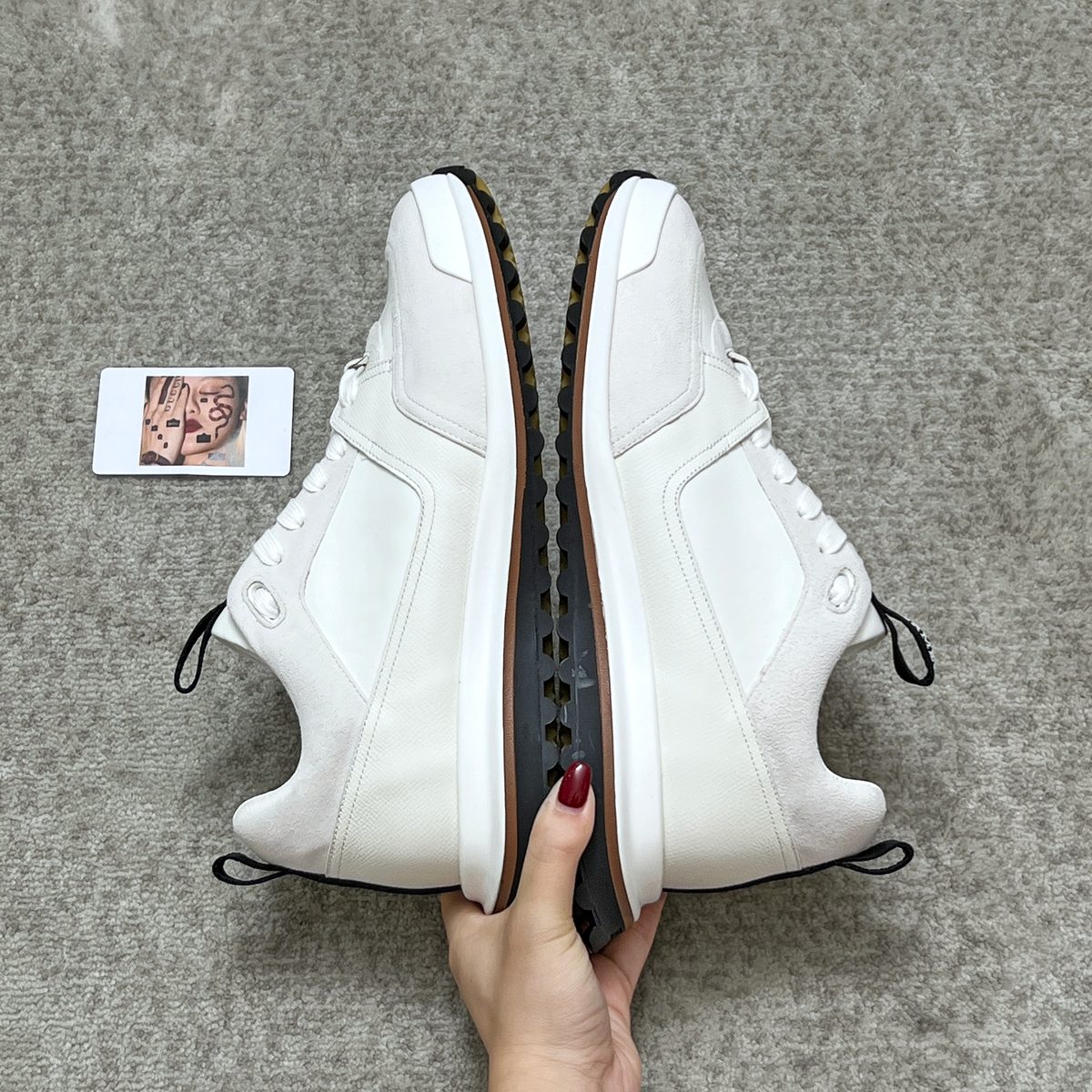 Hermès White Leather Platform Sneakers