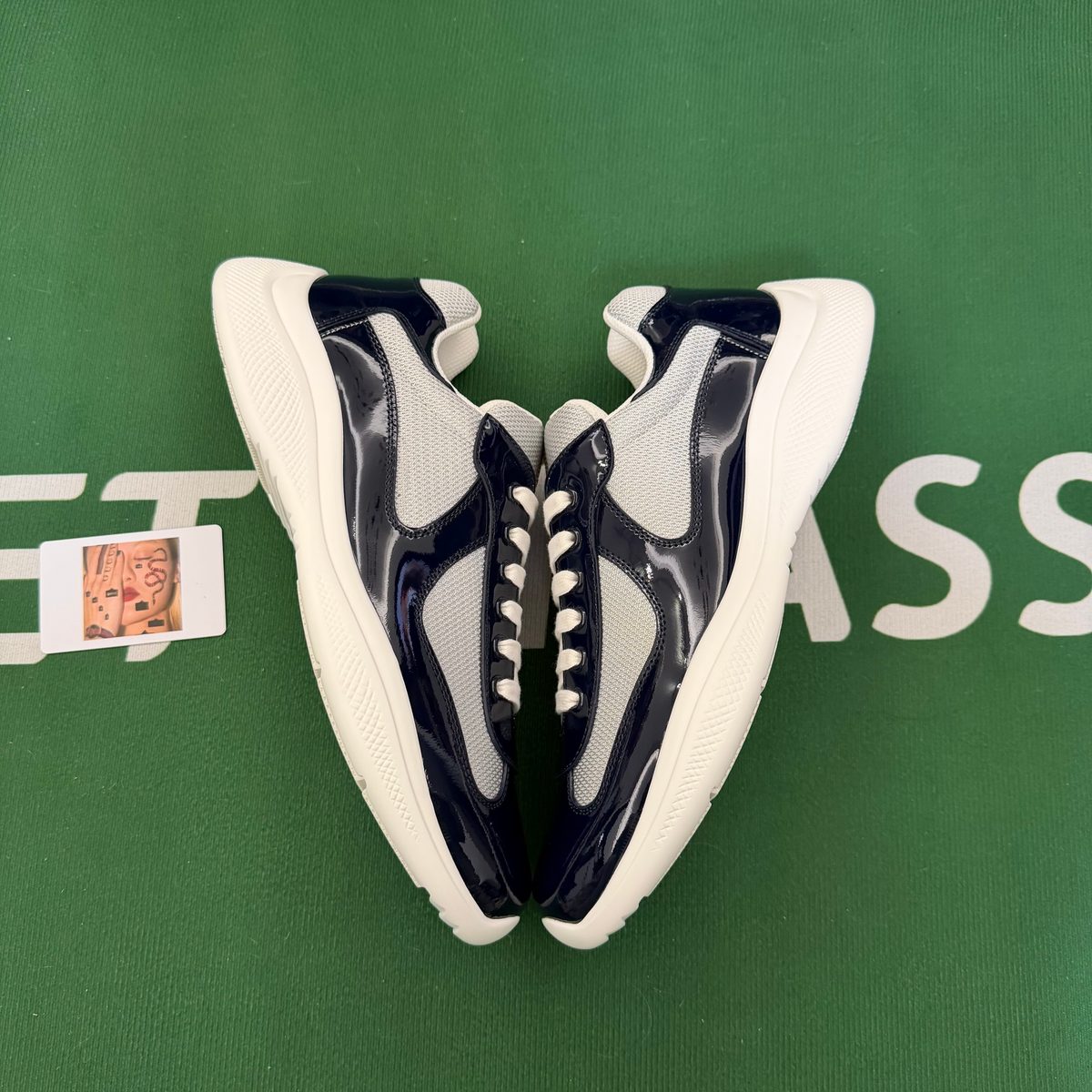 Prada Patent Leather Low-Top Sneakers