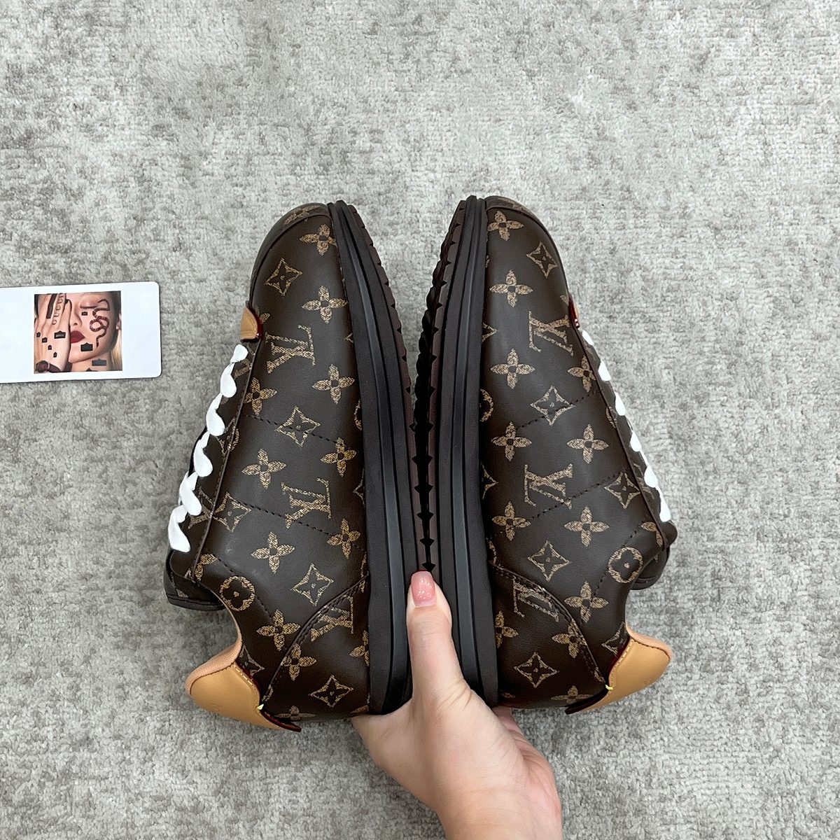 Louis Vuitton Monogram Leather High-Top Sneakers