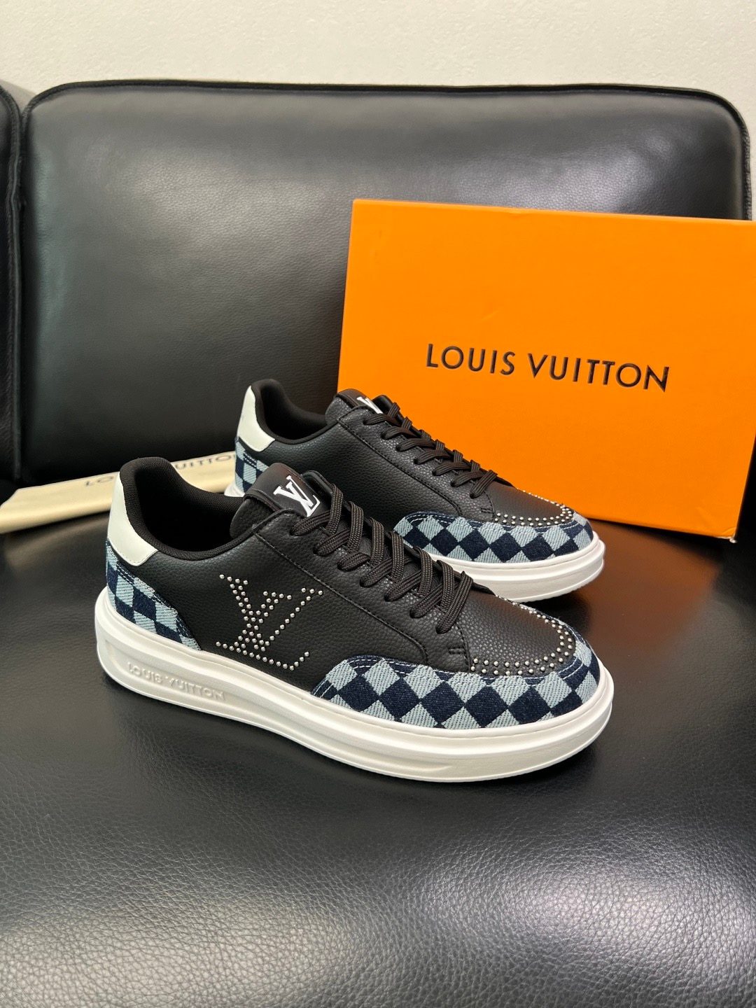 Louis Vuitton Argyle Canvas Low-Top Sneakers