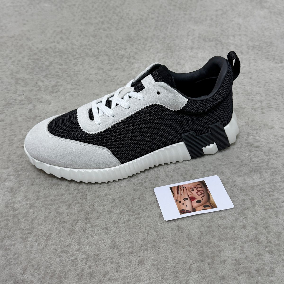 Black and White Mesh Sneakers