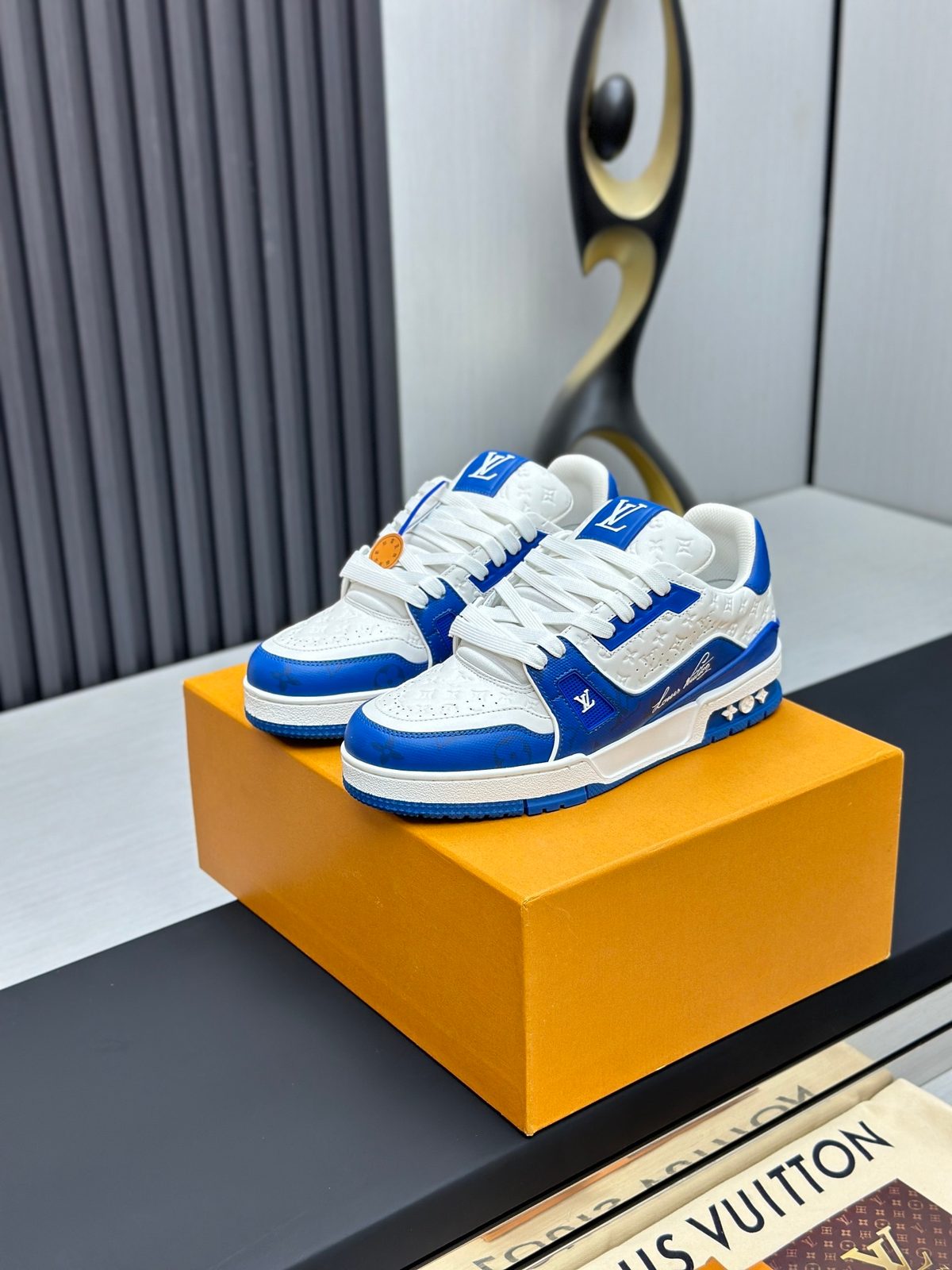 Louis Vuitton LV Trainer Blue White Sneakers
