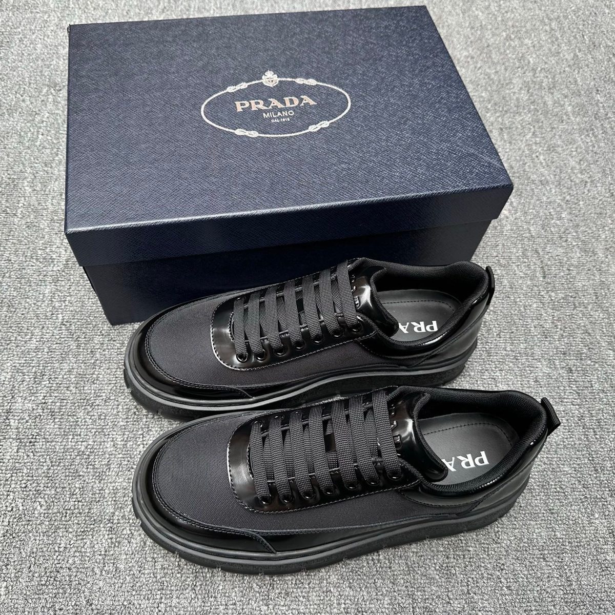 Prada Milano Black Canvas Sneaker