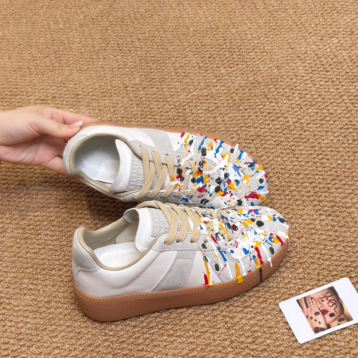 Maison Margiela Replica Paint Splatter Platform Sneakers