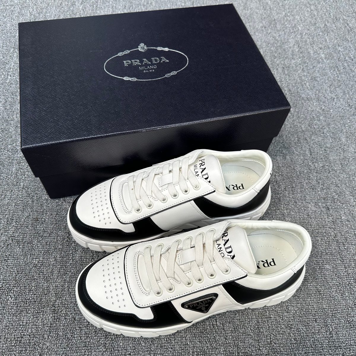 Prada Milano Low Top Sneaker White Black