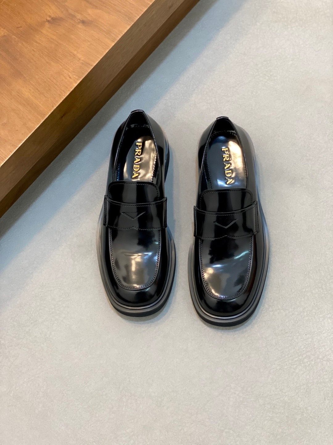 Prada Brushed Leather Platform Loafer