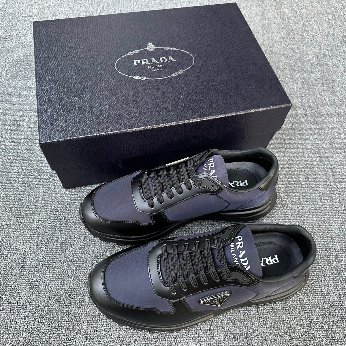 Prada Milano Nylon Colorblock Runner Sneakers