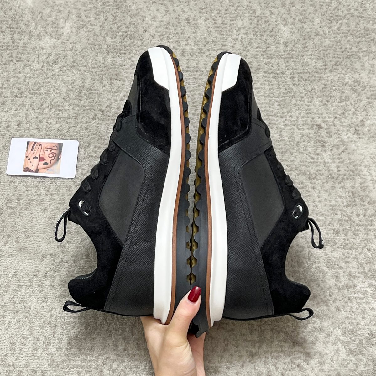 Sberbs Black Suede Leather Sneakers