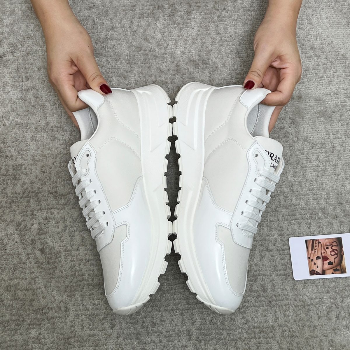 Prada Milano White Leather Platform Sneakers
