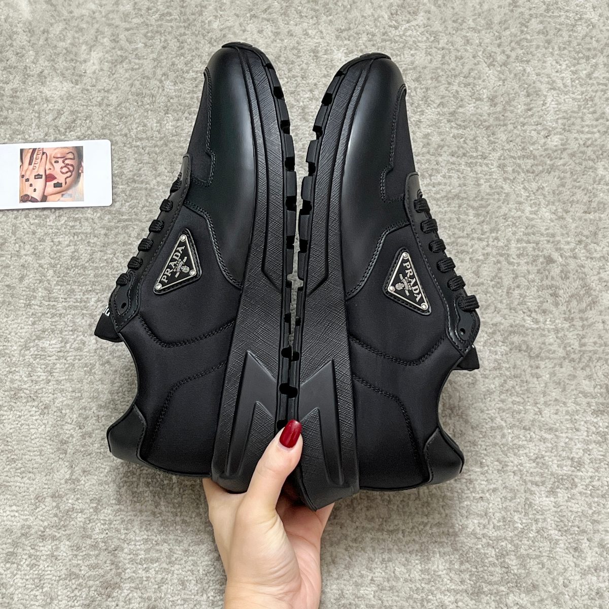Prada Milano Black Leather Low-Top Sneakers