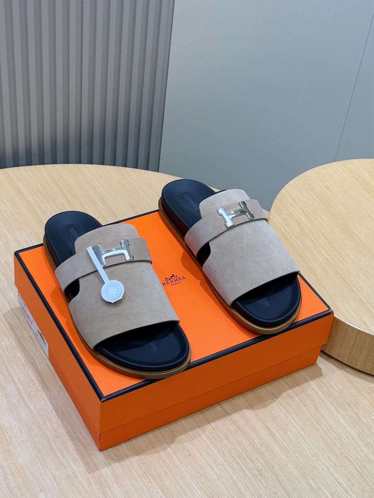 Hermès Oran Suede Slide Sandals