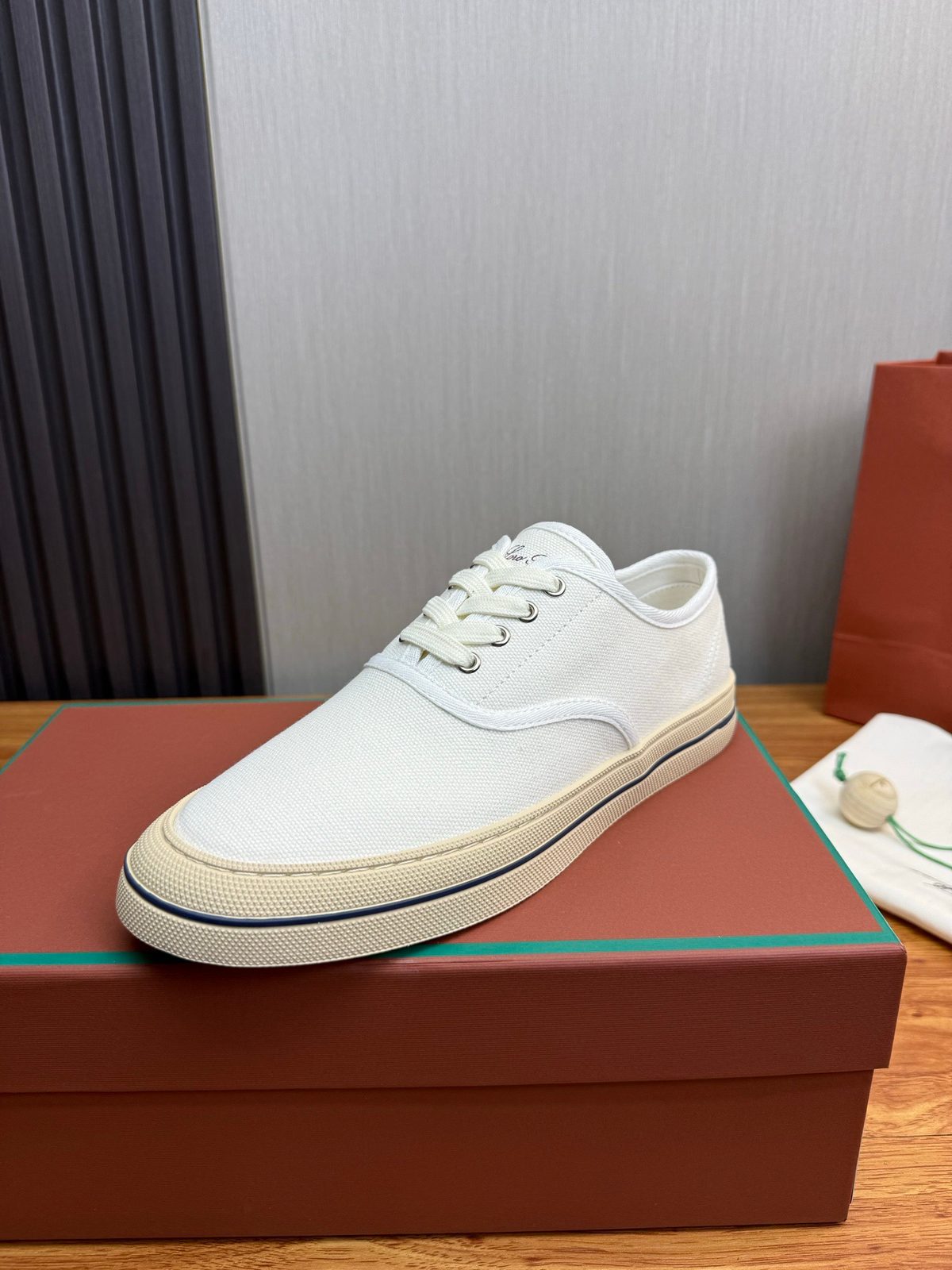 Loro Piana Canvas Lace-Up Sneakers