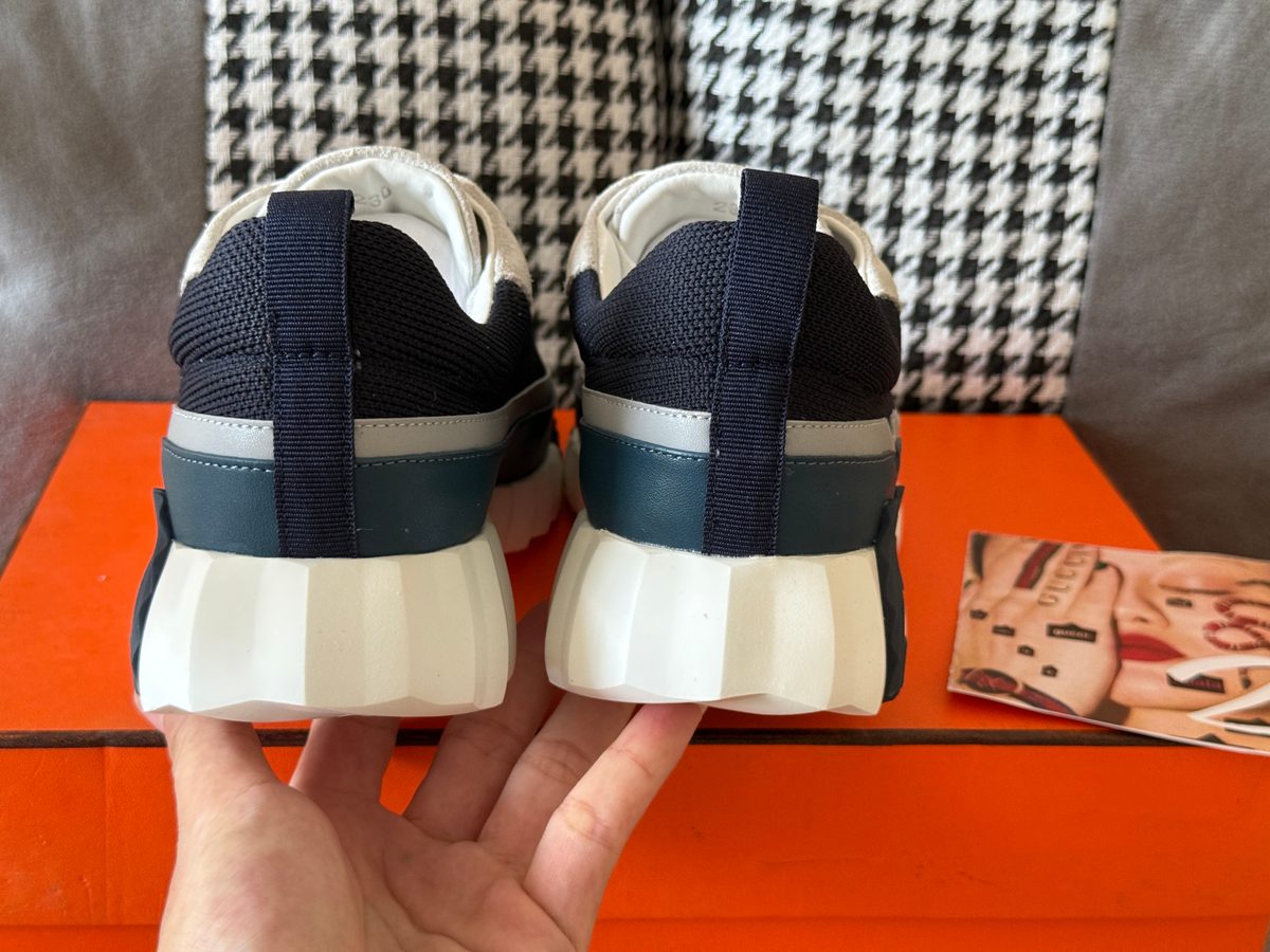 Hermès Leather and Canvas Runner Sneakers