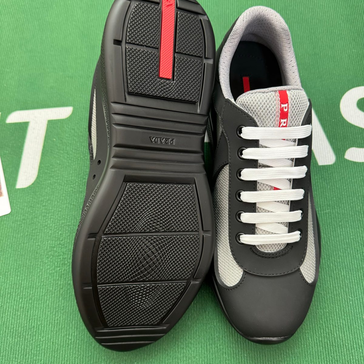 Prada Black and Grey Mesh Sneakers