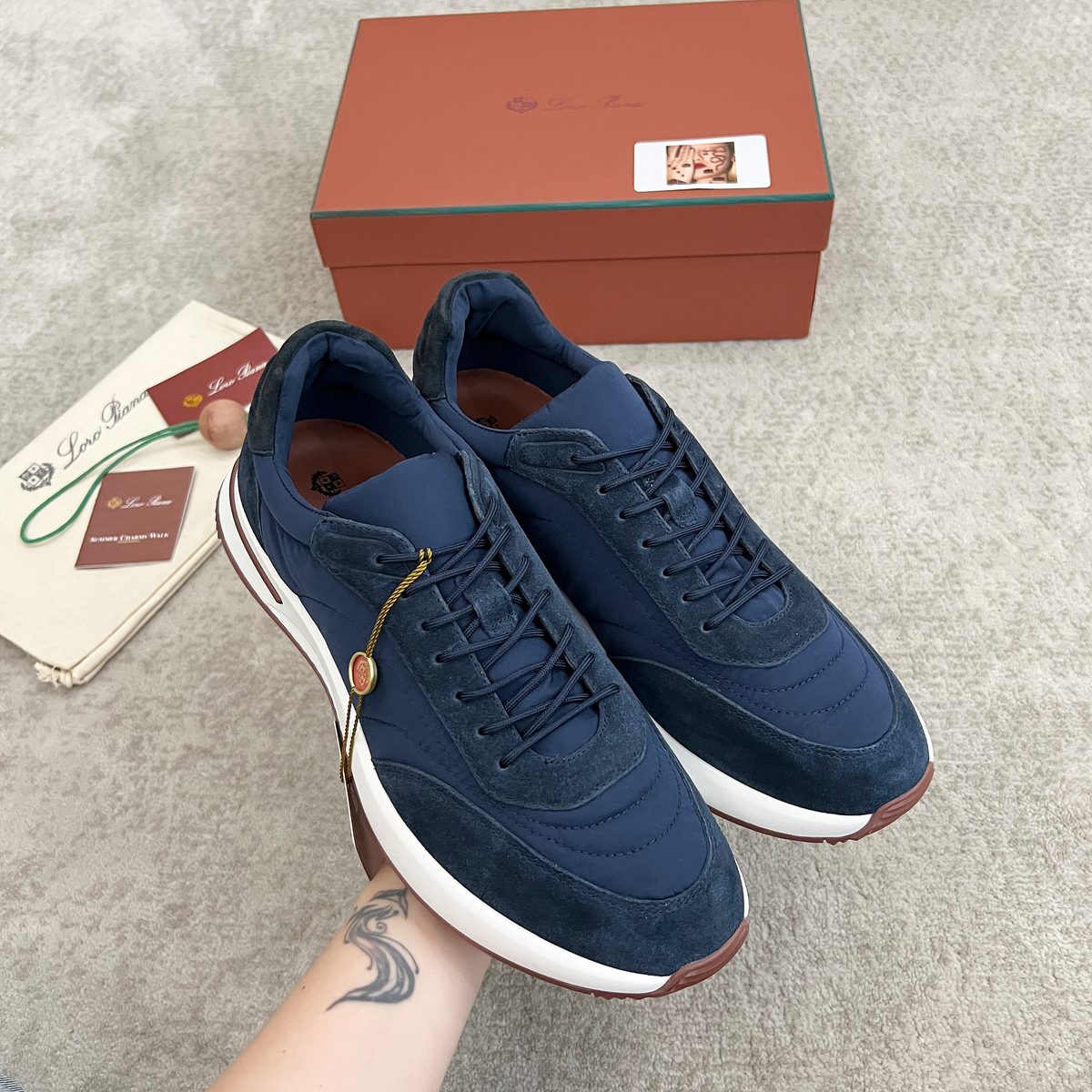 Loro Piana Suede Leather Runner Sneakers