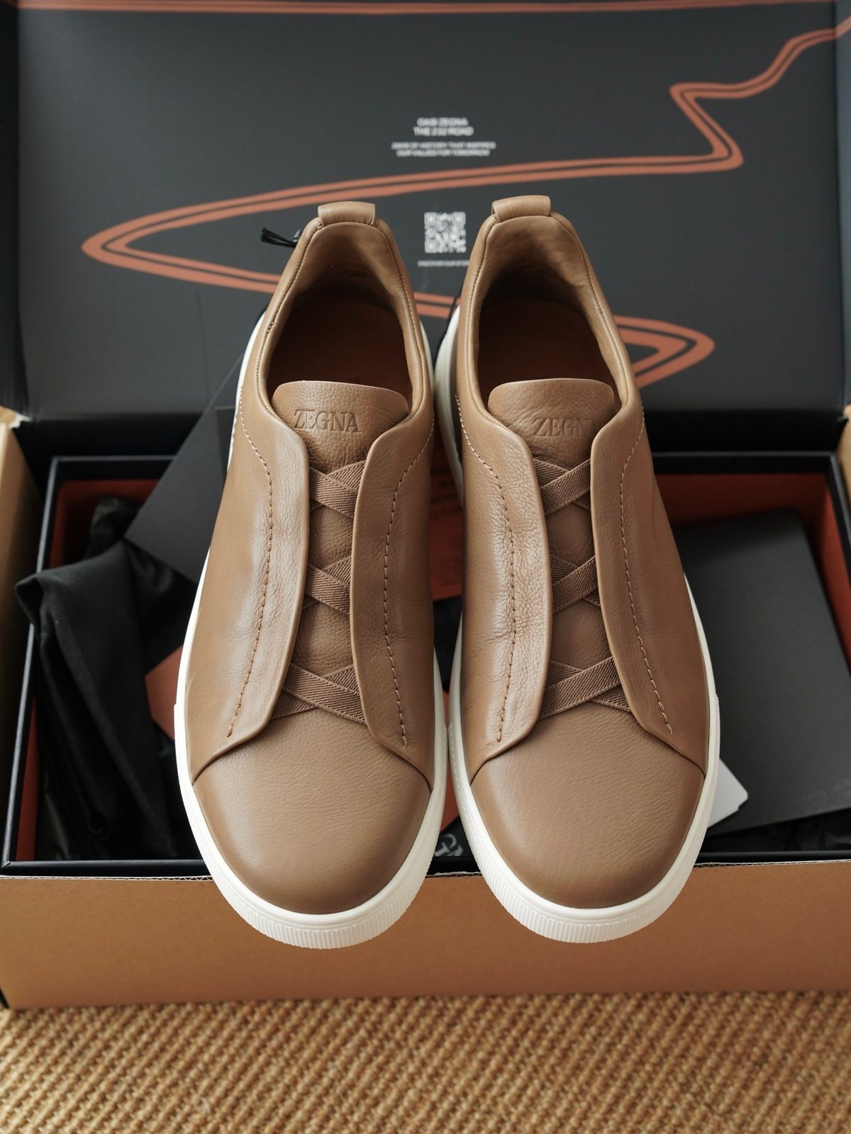 Zegna Leather Slip-On Sneaker
