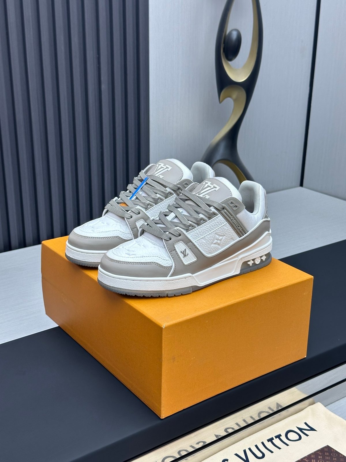 Louis Vuitton LV Trainer Sneakers White Grey
