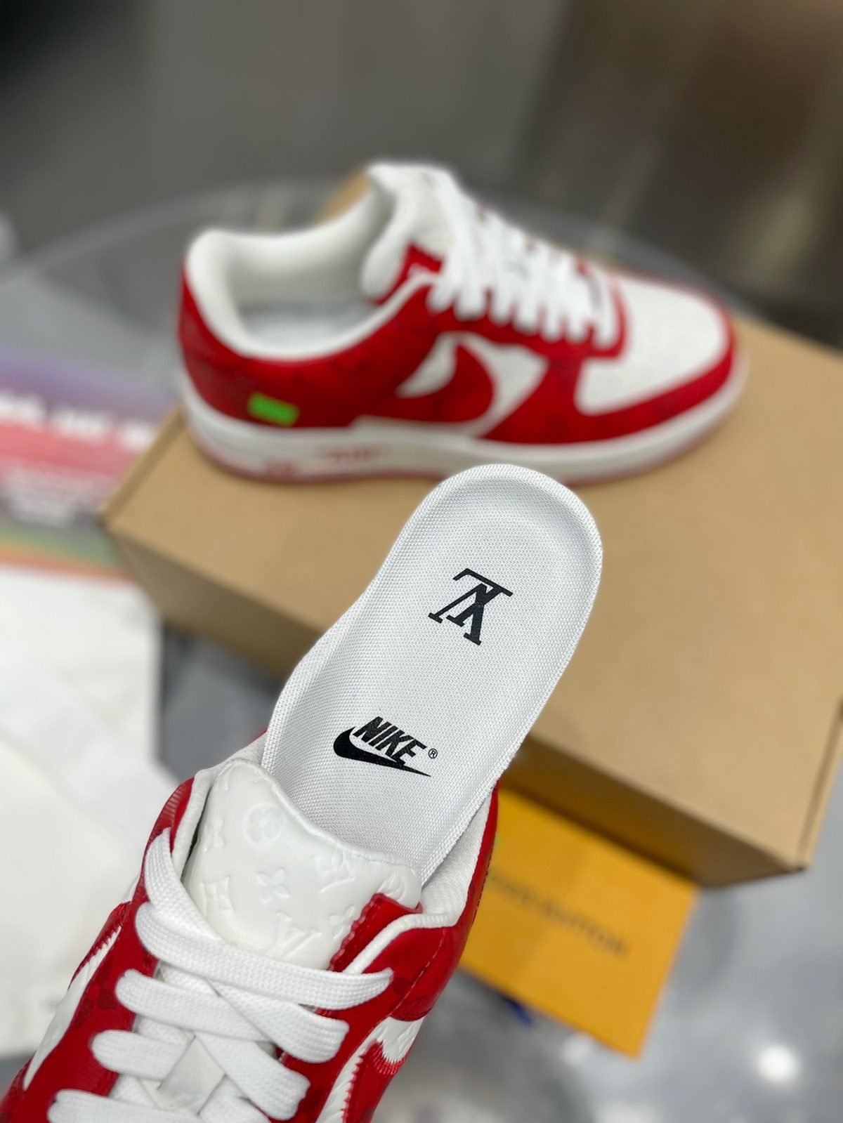 Louis Vuitton x Nike Air Force 1 Red White