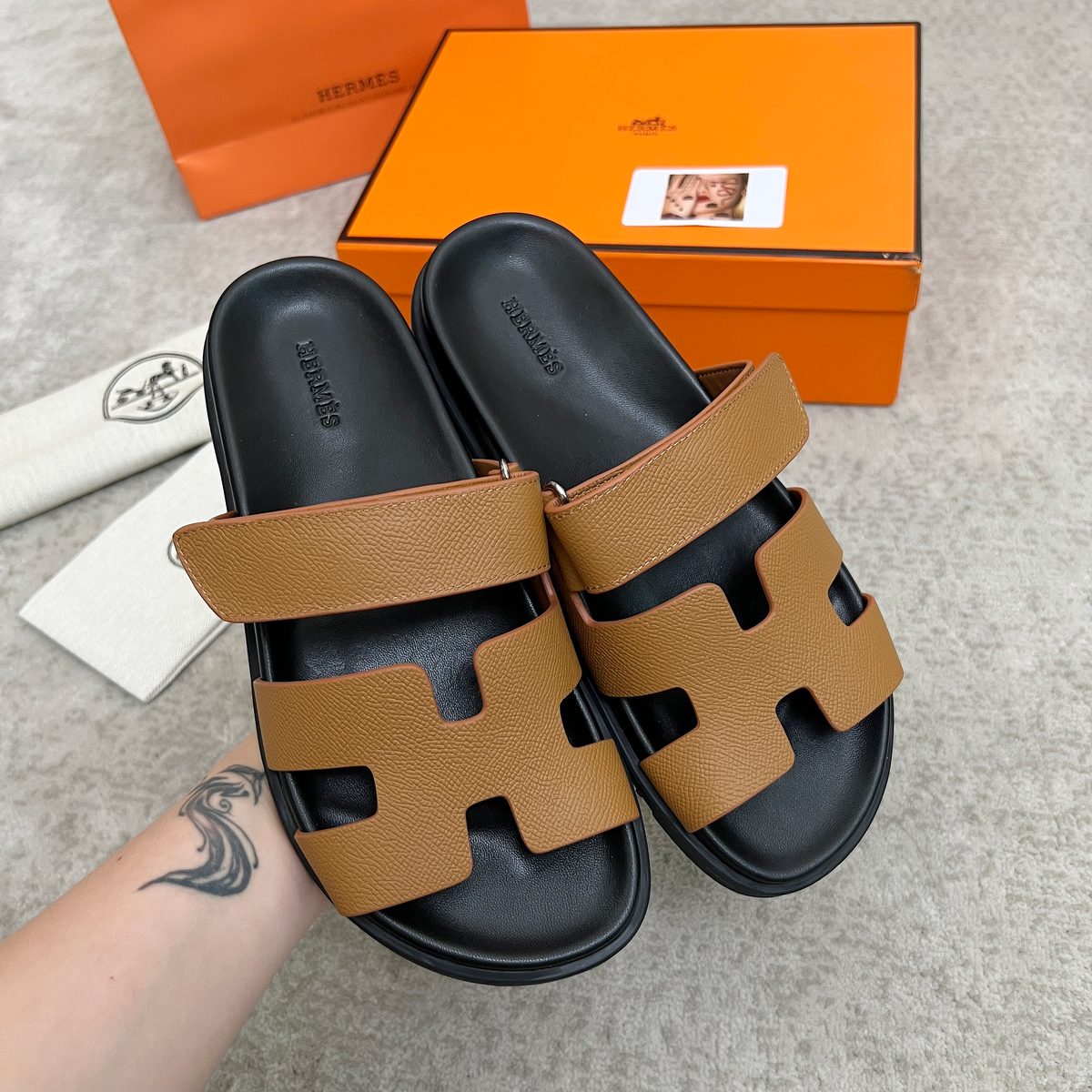 Hermès Leather Slide Sandals
