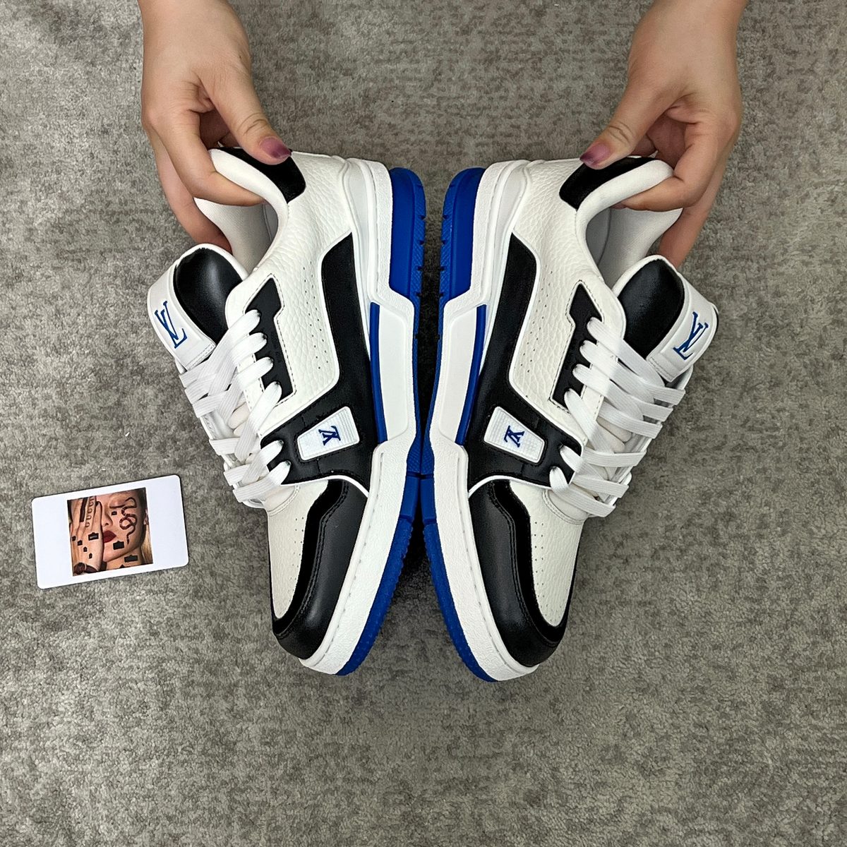 Louis Vuitton LV Trainer Sneaker White Black Blue