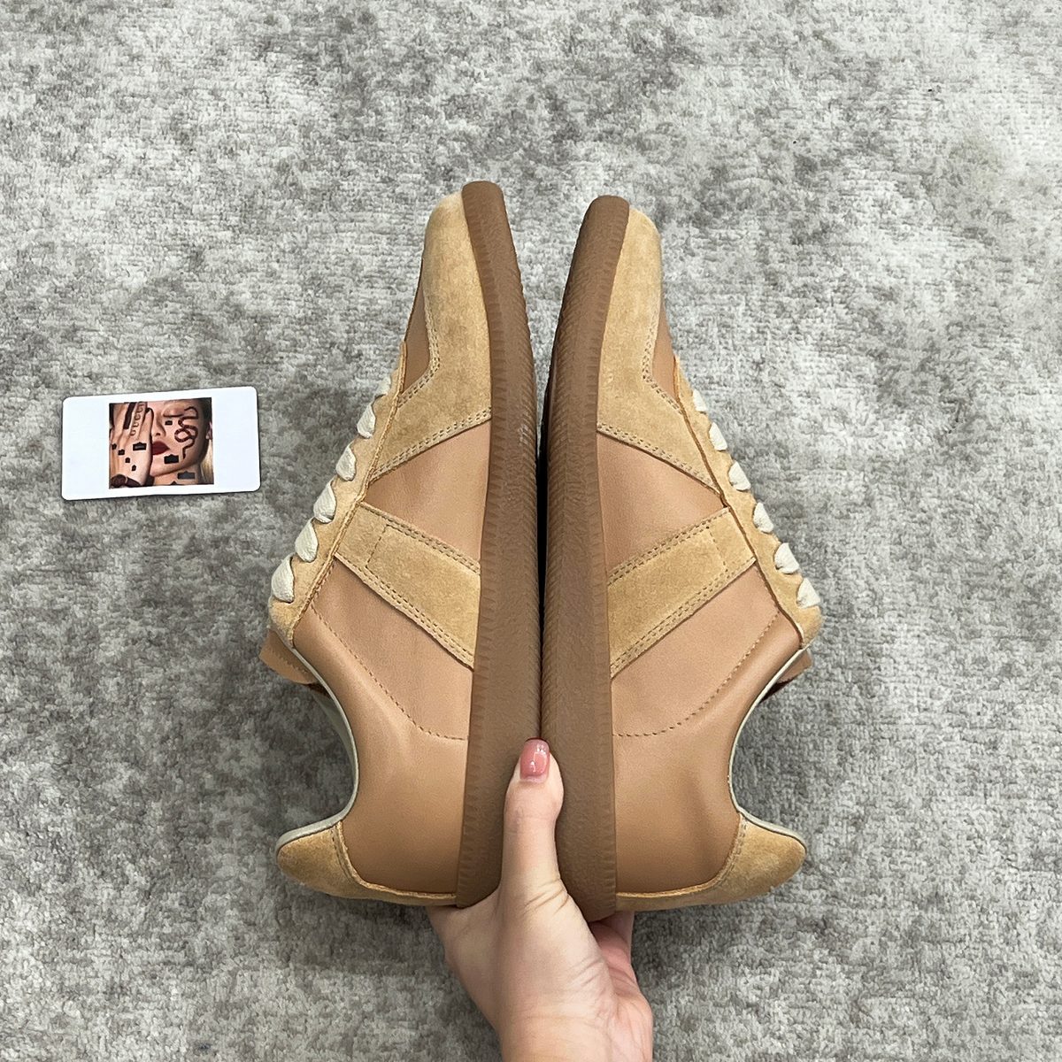 Veja V-10 Leather Sneakers Beige
