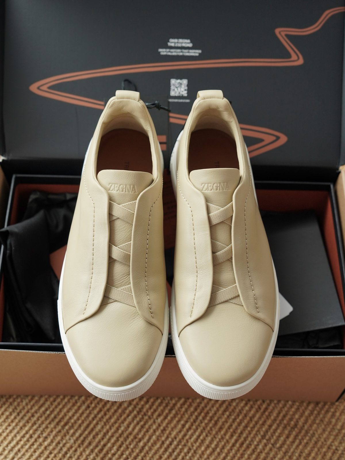 Zegna Leather Slip-On Sneaker
