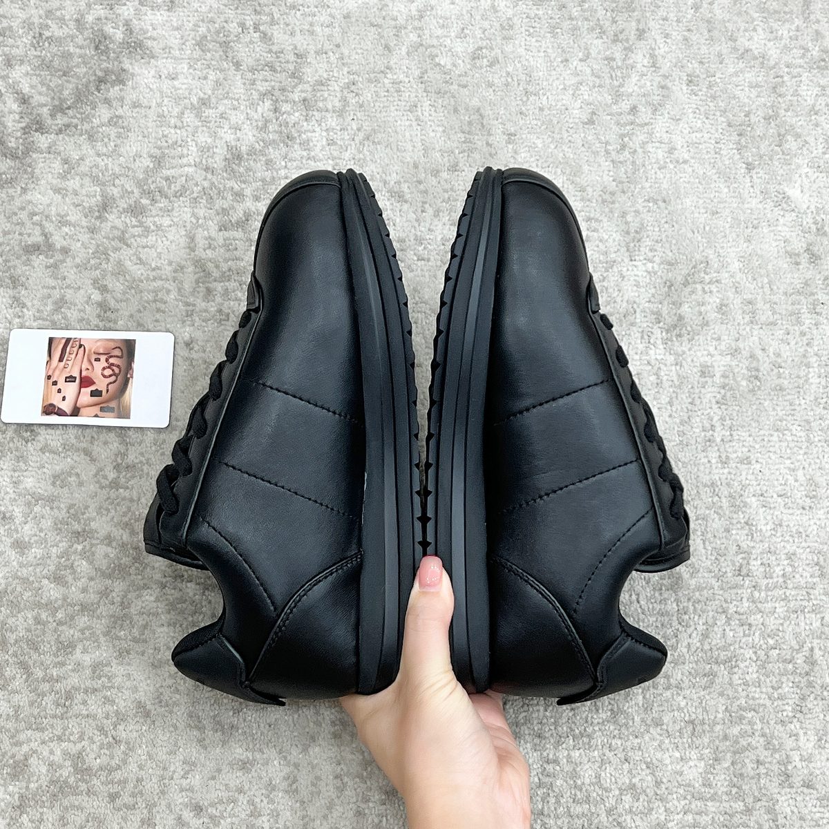 Louis Vuitton Black Leather Low-Top Sneakers