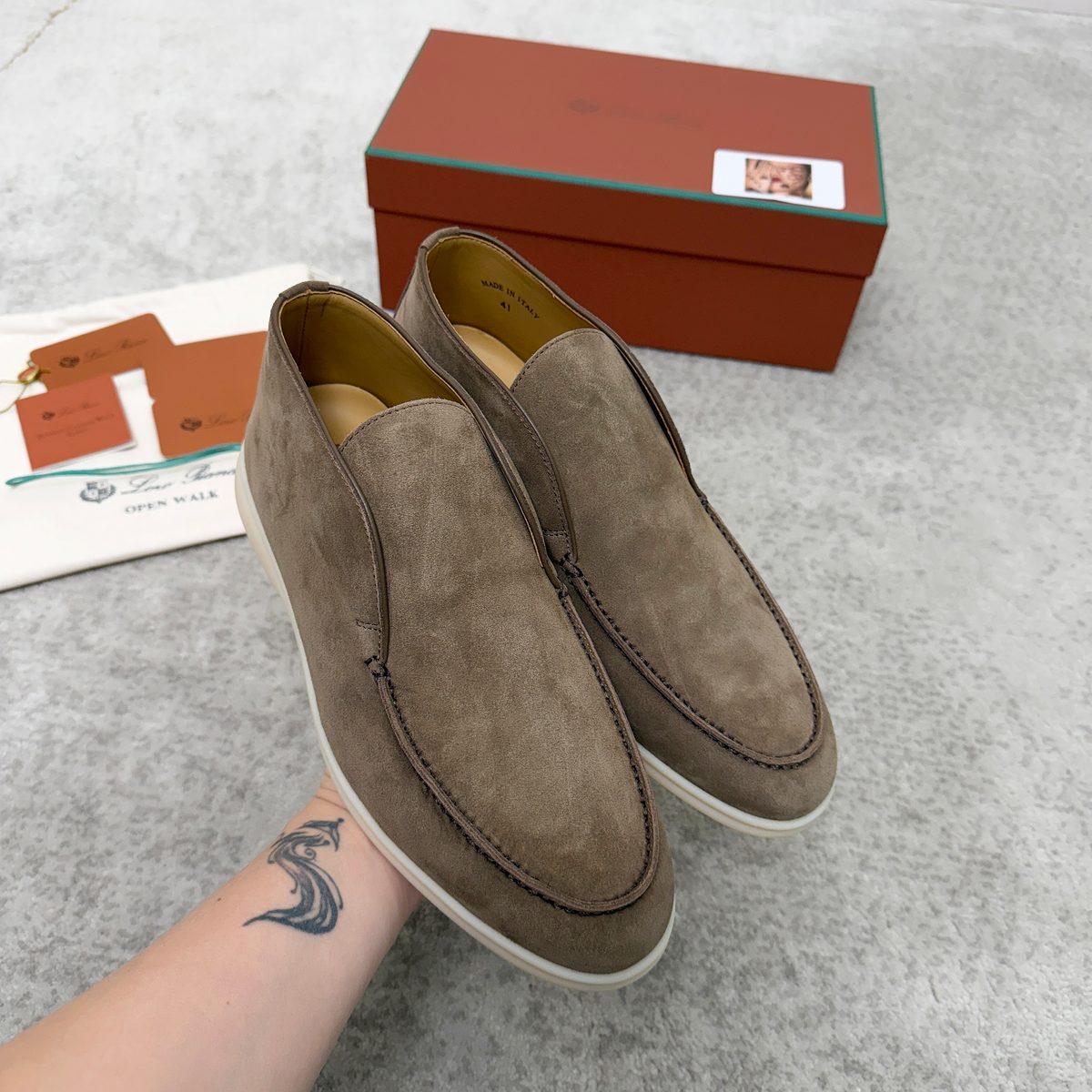 Loro Piana Open Walk Suede Loafers