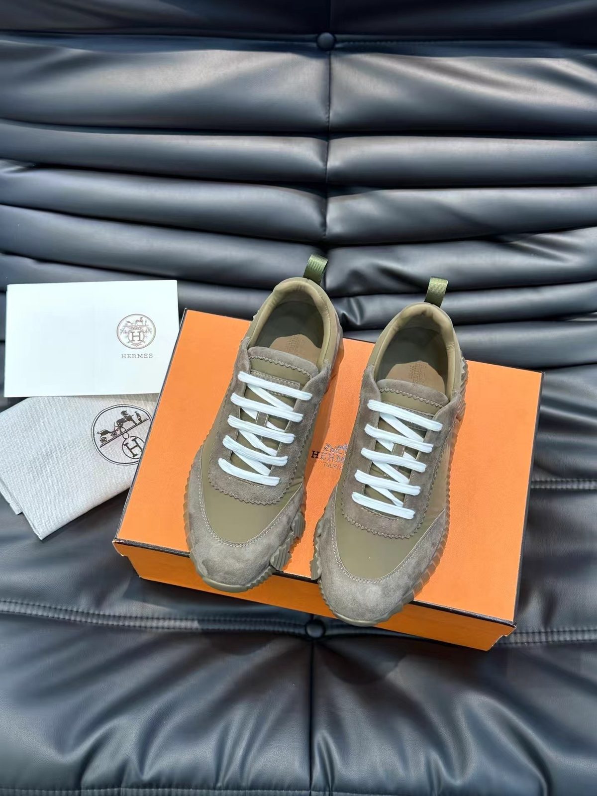 Hermès Suede Leather Runner Sneakers