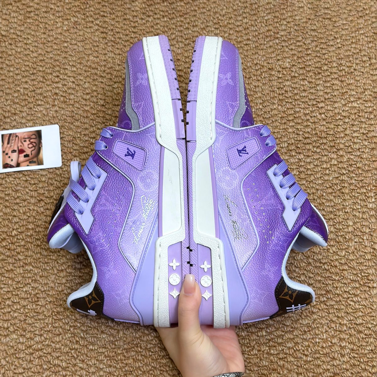 Louis Vuitton LV Trainer Purple Leather Sneaker