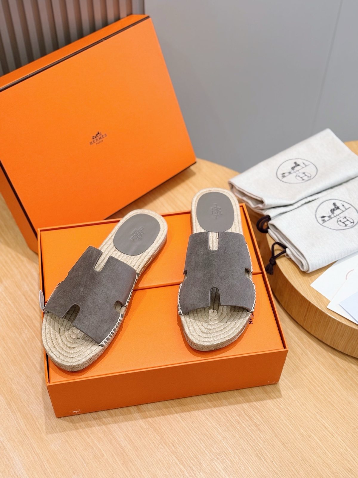 Hermès Wool Espadrille Slide Sandals