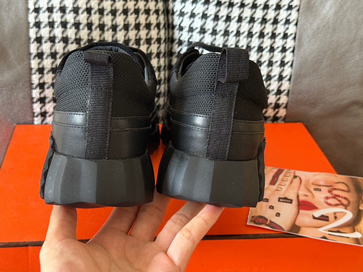 Hermès Black Mesh High-Top Sneakers