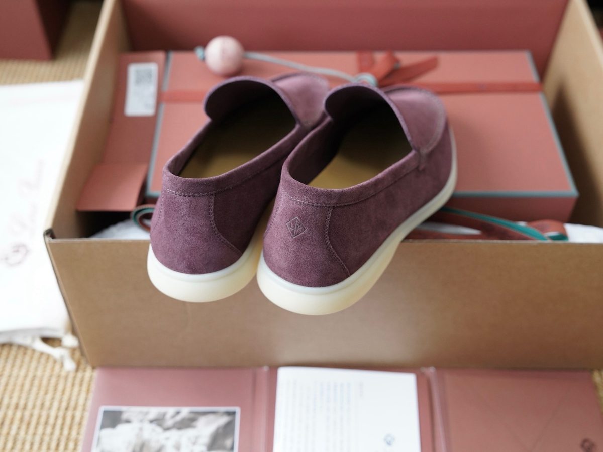 Loro Piana Suede Loafer Slippers Purple