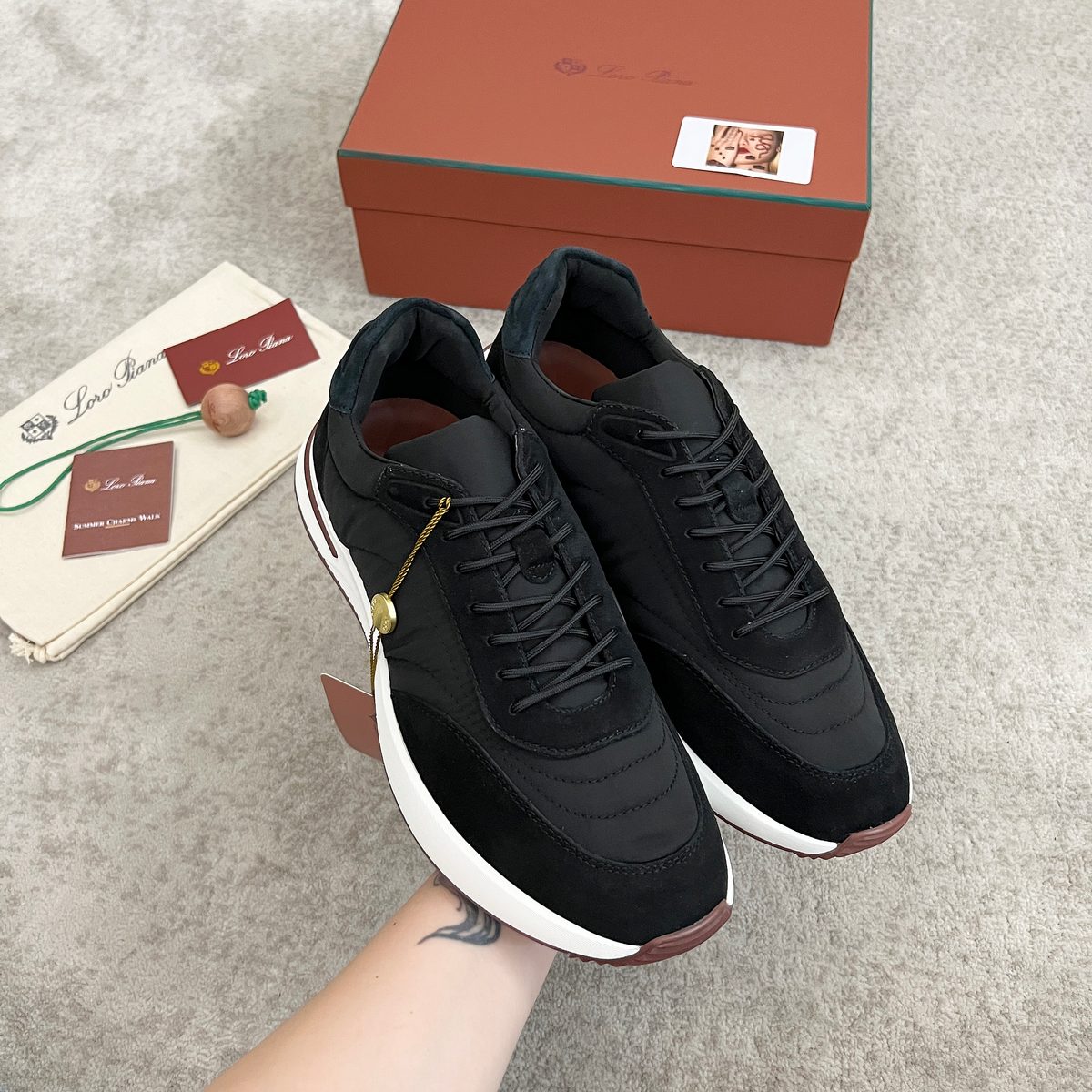 Loro Piana Black Nylon Running Sneakers