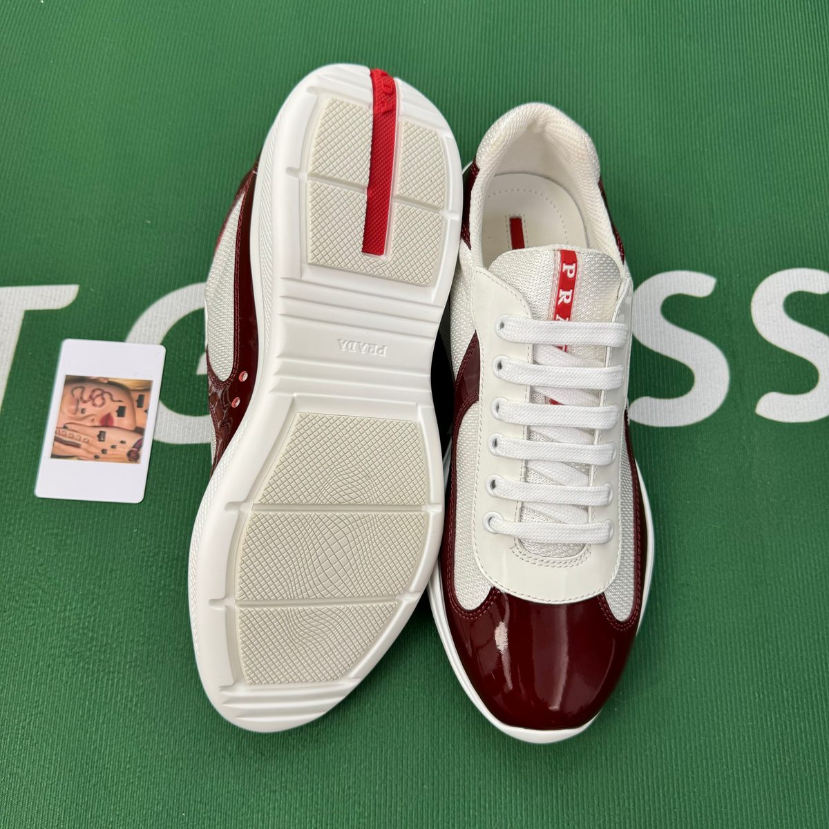 Prada Patent Leather Colorblock Sneaker