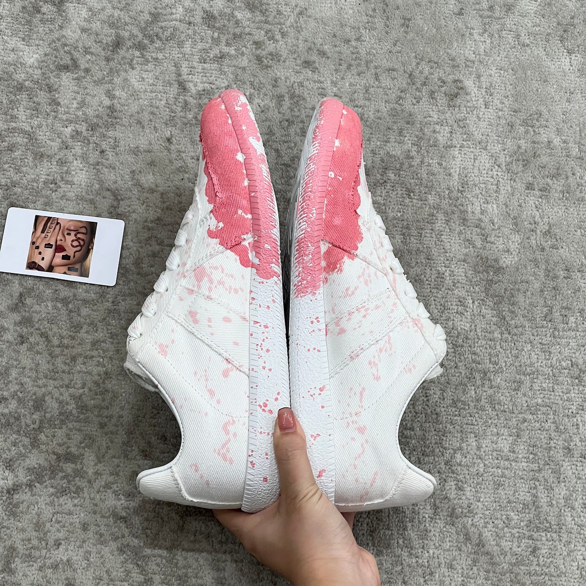 Adidas Gazelle Indoor White Pink Splatter