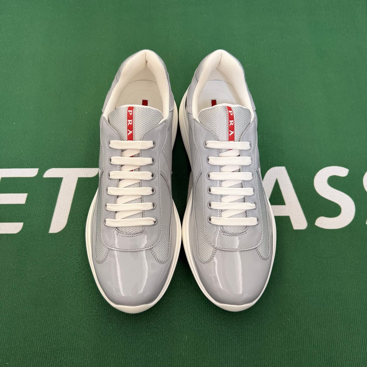 Prada Leather and Mesh Lace-Up Sneaker
