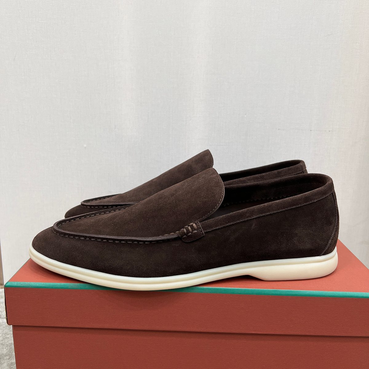 Loro Piana Walk Suede Loafers Brown