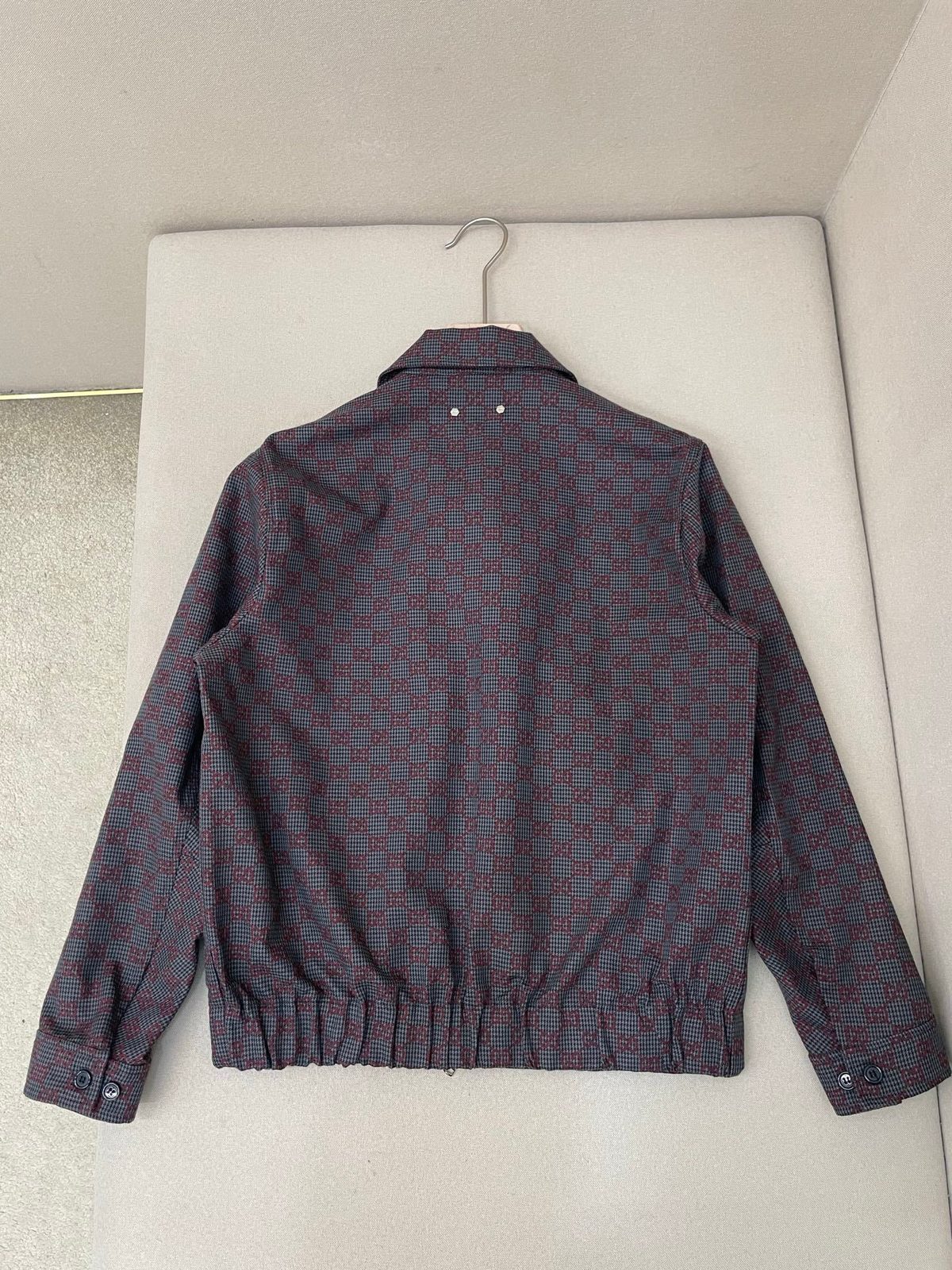 Gucci GG Houndstooth Wool Harrington Jacket